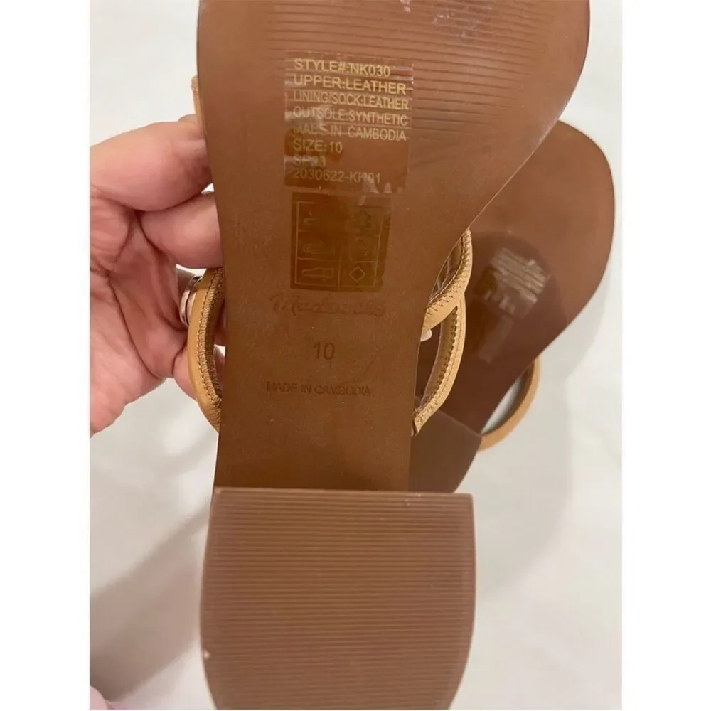 Madewell Tayla Leather Sandal Vintage Beige size 10